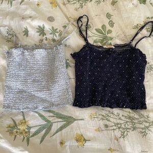 Smocked cami bundle! Navy and light blue